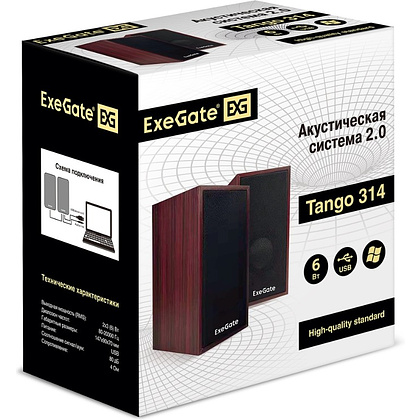 Акустическая система 2.0 ExeGate Tango 314 71699 Black/Red 2x3W - 2