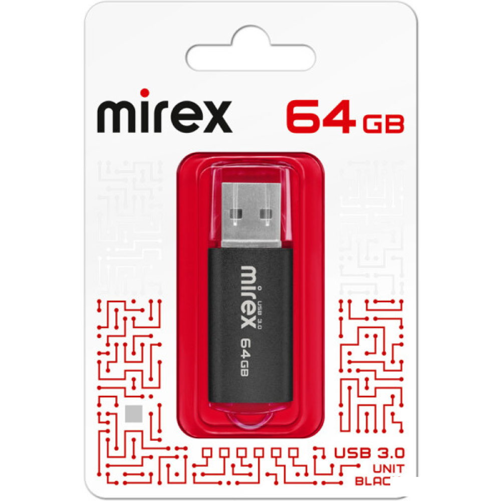 Карта памяти USB Flash 3.0 64 Gb UNIT BLACK