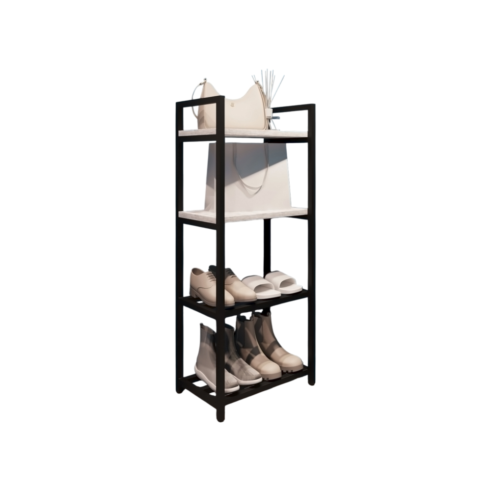 Обувница ALLERD 2+2 RION, черный муар, 440х250х1030, энигма