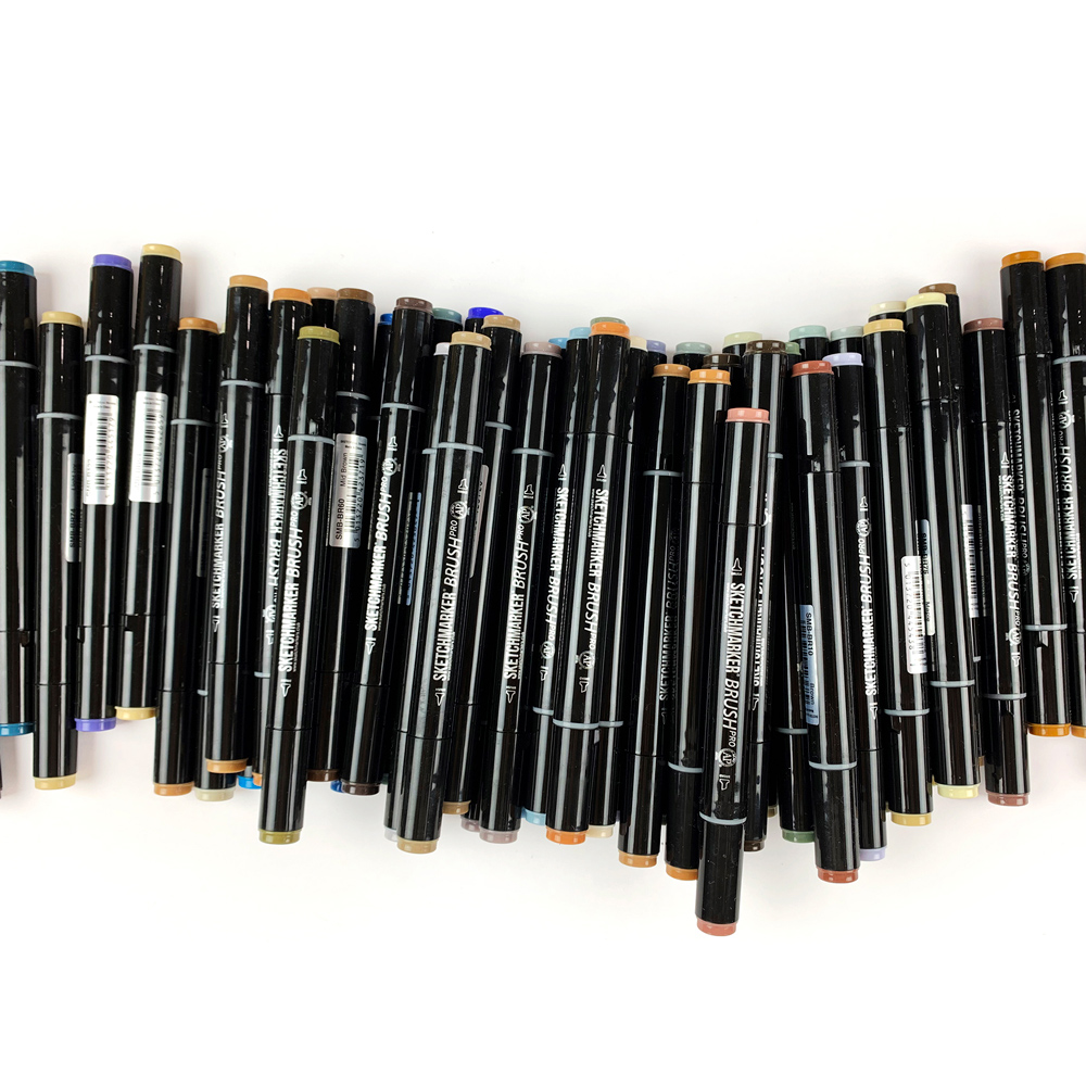 Маркер перманентный двусторонний "Sketchmarker Brush", B43 голубая луна - 4