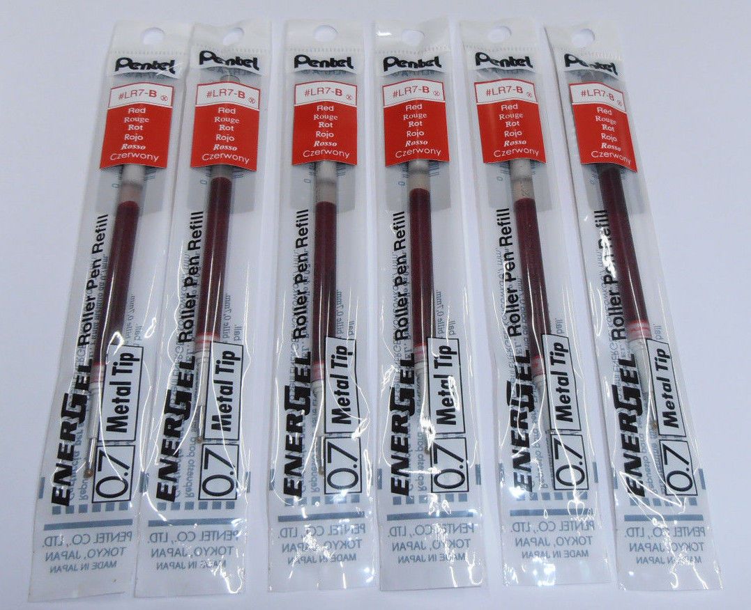 Стержень-роллер "Pentel EnerGel", 0.7 мм, 110 мм, красный